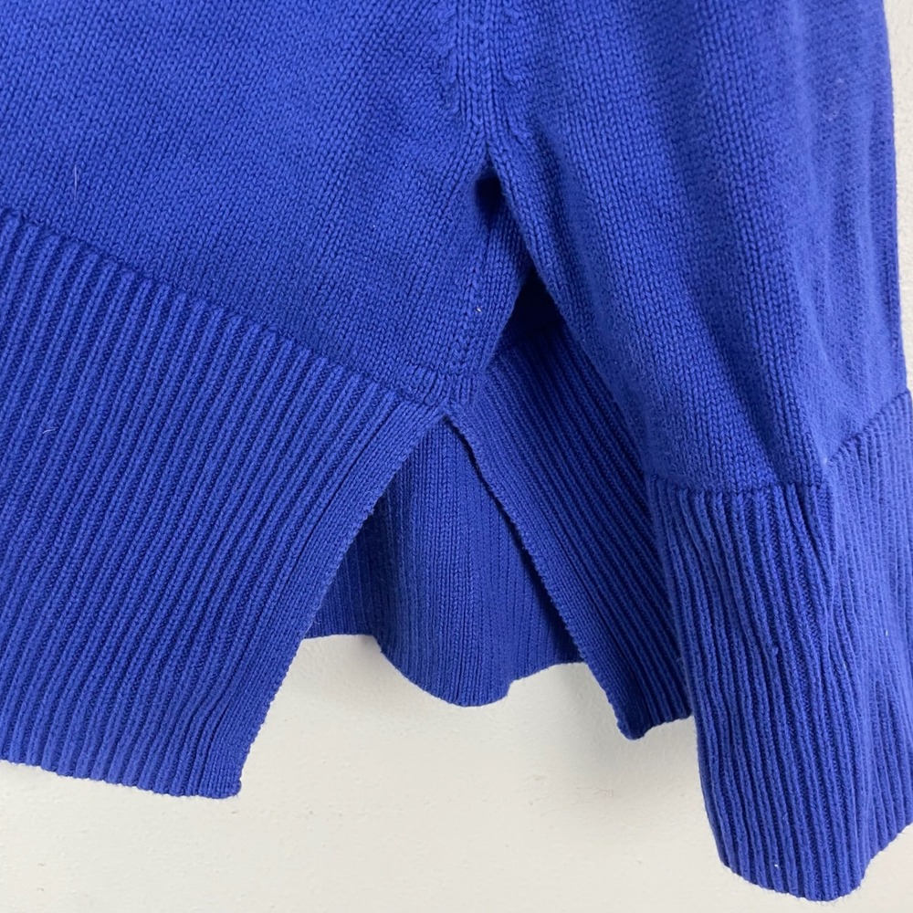 GAP Relaxed Fit Cotton 24/7 Split Hem Turtleneck Sweater Blue XL Oversized Boxy - Picture 7 of 11